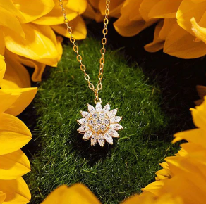 Collar Giratorio de Girasol + Anillo