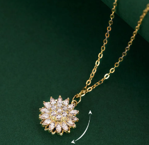 Image of Collar Giratorio de Girasol + Anillo