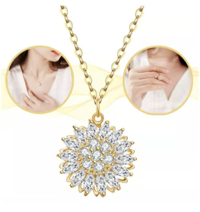 Image of Collar Giratorio de Girasol + Anillo